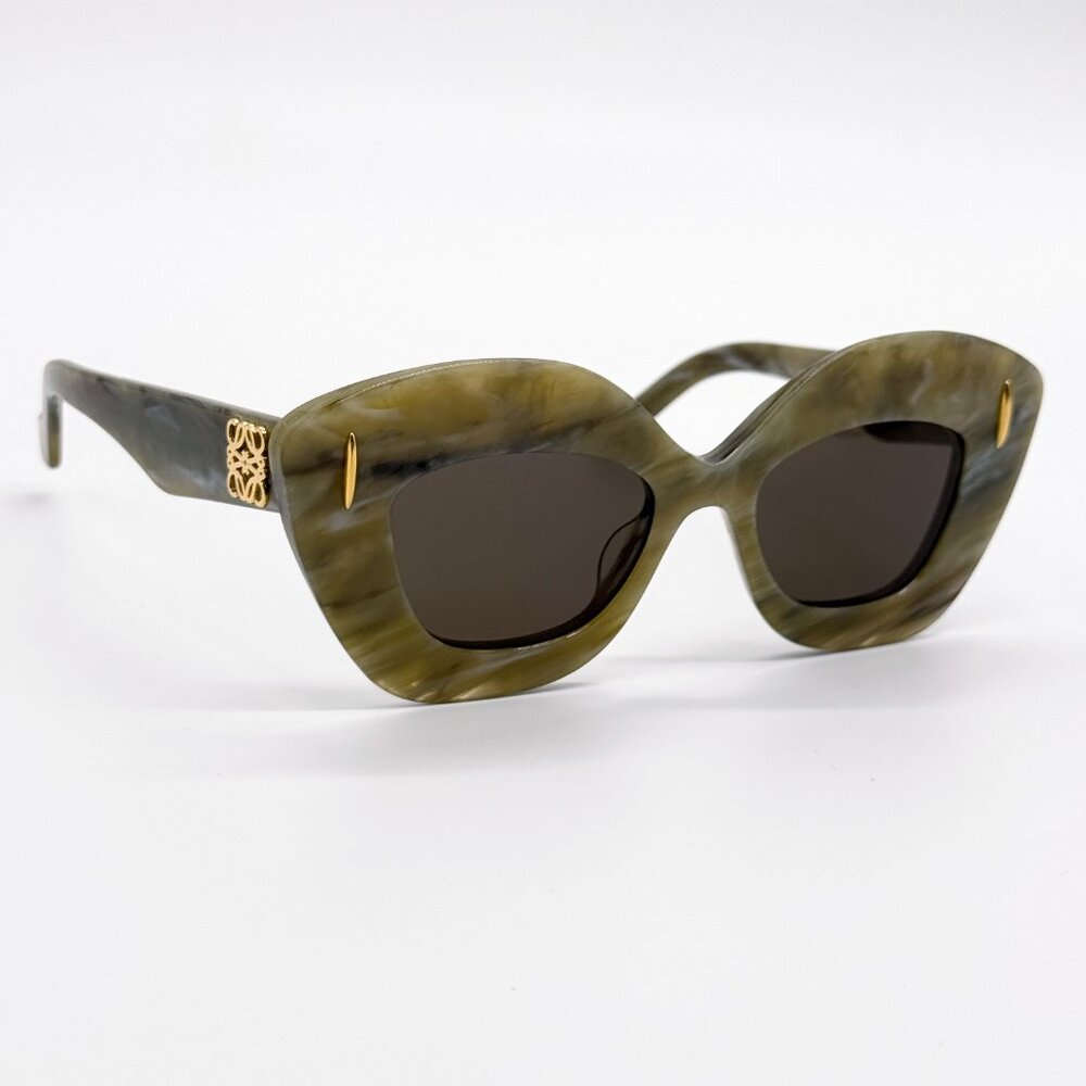 NEW LOEWE LW40127I 60E GREEN CAT EYE WOMEN SUNGLASSES LOEWE